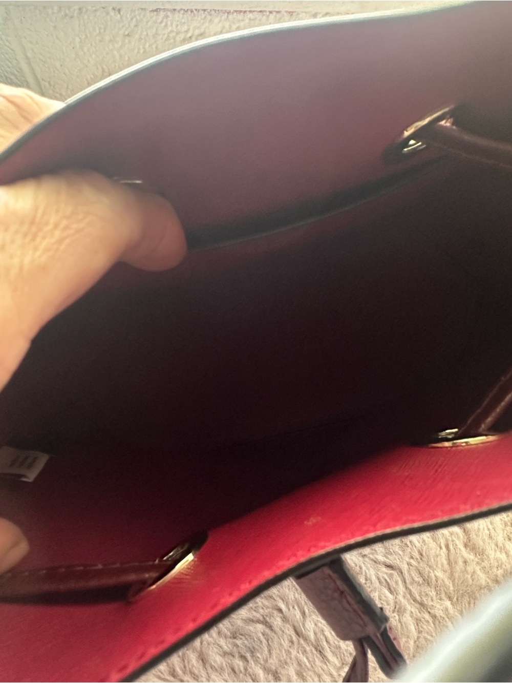 kate spade Mini Bucket Bag in Burgundy, Black & White Plaid - Picture 6 of 12